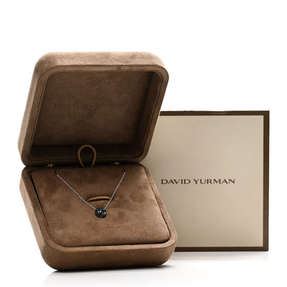 David Yurman 18K White Gold Black Diamond Cushion Pendant Necklace 6 of 6