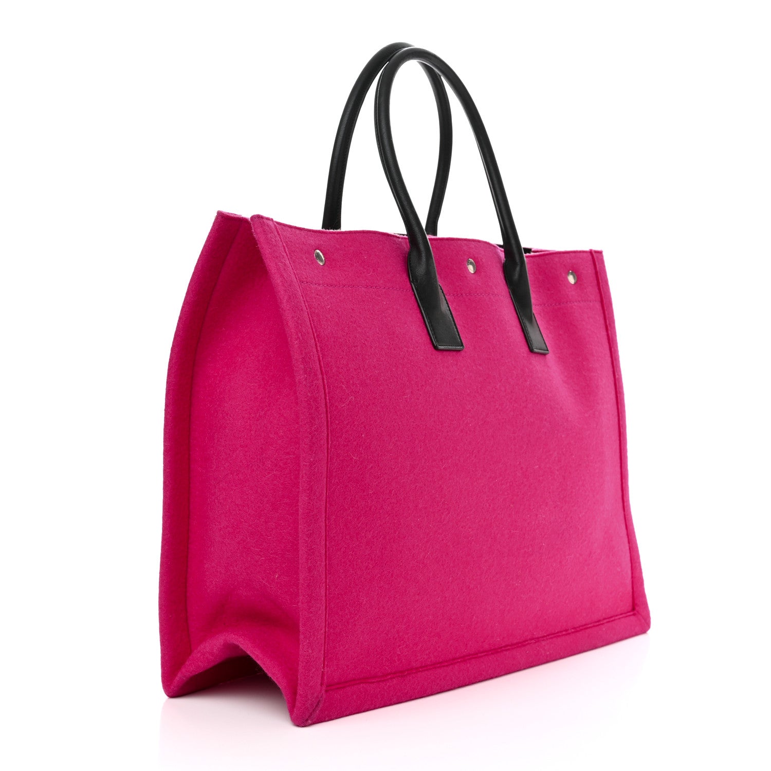 Saint Laurent Wool Rive Gauche Tote Fuchsia 3 of 12