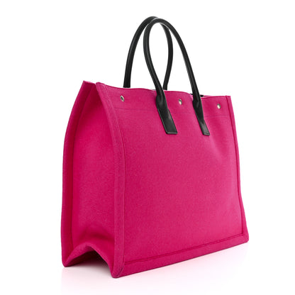 Saint Laurent Wool Rive Gauche Tote Fuchsia 3 of 12