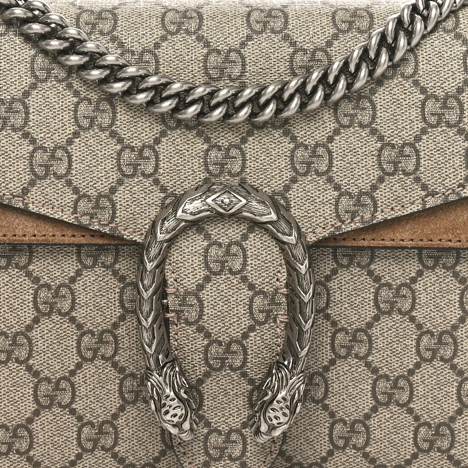 Gucci GG Supreme Monogram Small Dionysus Shoulder Bag Taupe 8 of 10