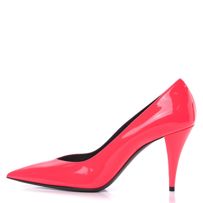 Saint Laurent Patent Calfskin Kiki 85 Pumps 38.5 Neon Pink 1 of 9