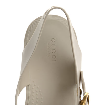 Gucci Rubber Crystal Womens Buckle Strap Sandals 39 White 7 of 9