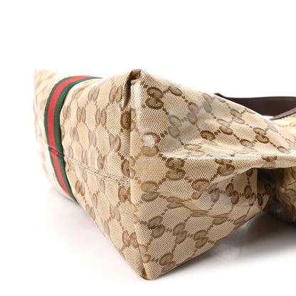 Gucci Varnished Monogram Web Small Giglio Tote Sand Dark Brown 11 of 11