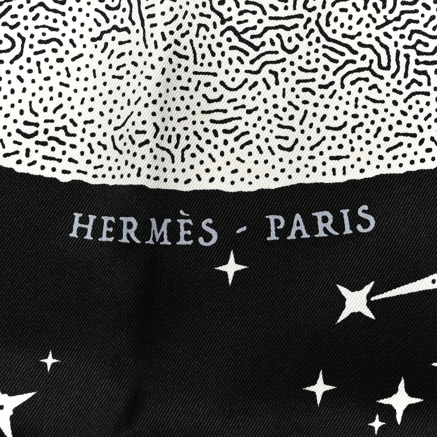 Hermes Silk Clair De Lune Double Face Scarf 70 Black White 2 of 5