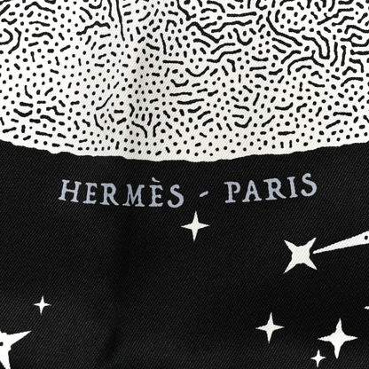Hermes Silk Clair De Lune Double Face Scarf 70 Black White 2 of 5