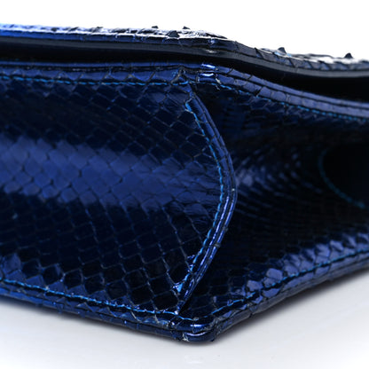 Christian Dior Metallic Python Small Diorama Flap Bag Blue 7 of 7
