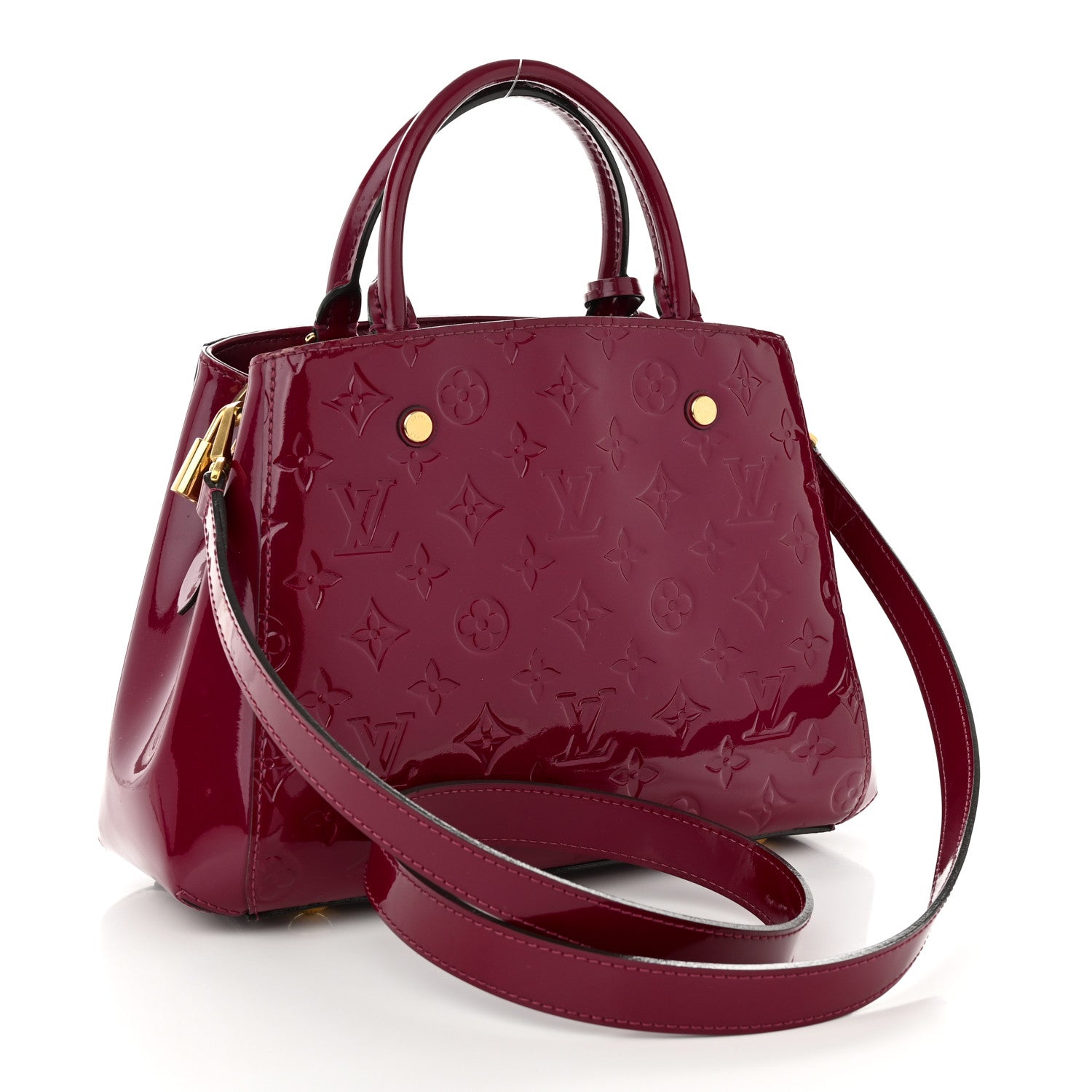 Louis Vuitton Vernis Montaigne BB Magenta 3 of 10