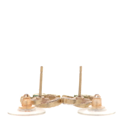 Chanel Crystal Timeless CC Earrings Light Gold 3 of 4