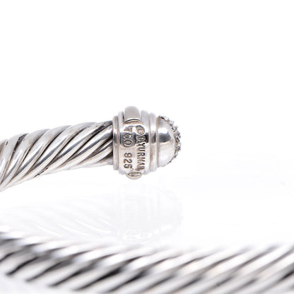 David Yurman Sterling Silver 18K White Gold Diamond 7mm Cable Classics Bracelet 5 of 5