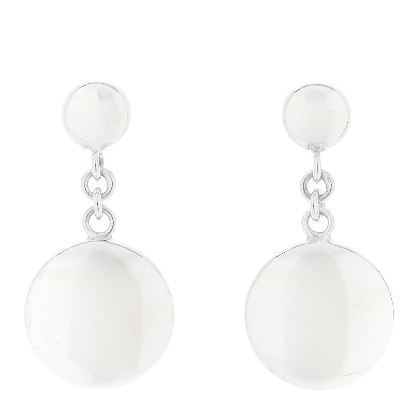 Sterling Silver Round Drop Earrings