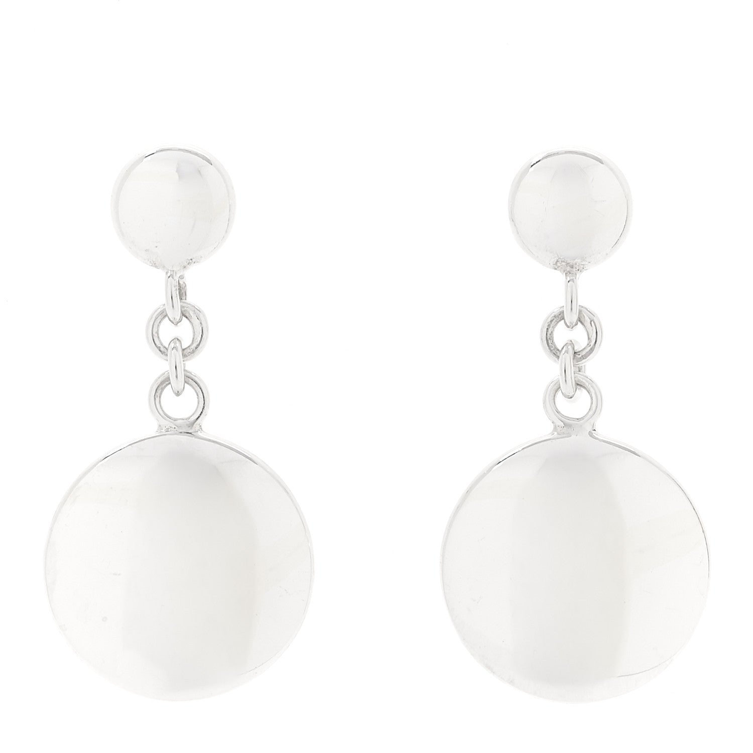 Tiffany Sterling Silver Round Drop Earrings 1 of 4
