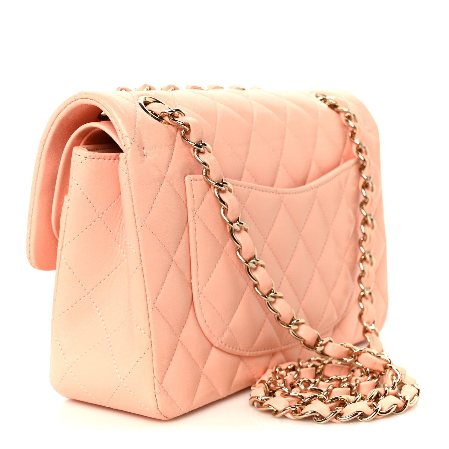 Chanel Lambskin Quilted Small Double Flap Light Orange 2 of 11