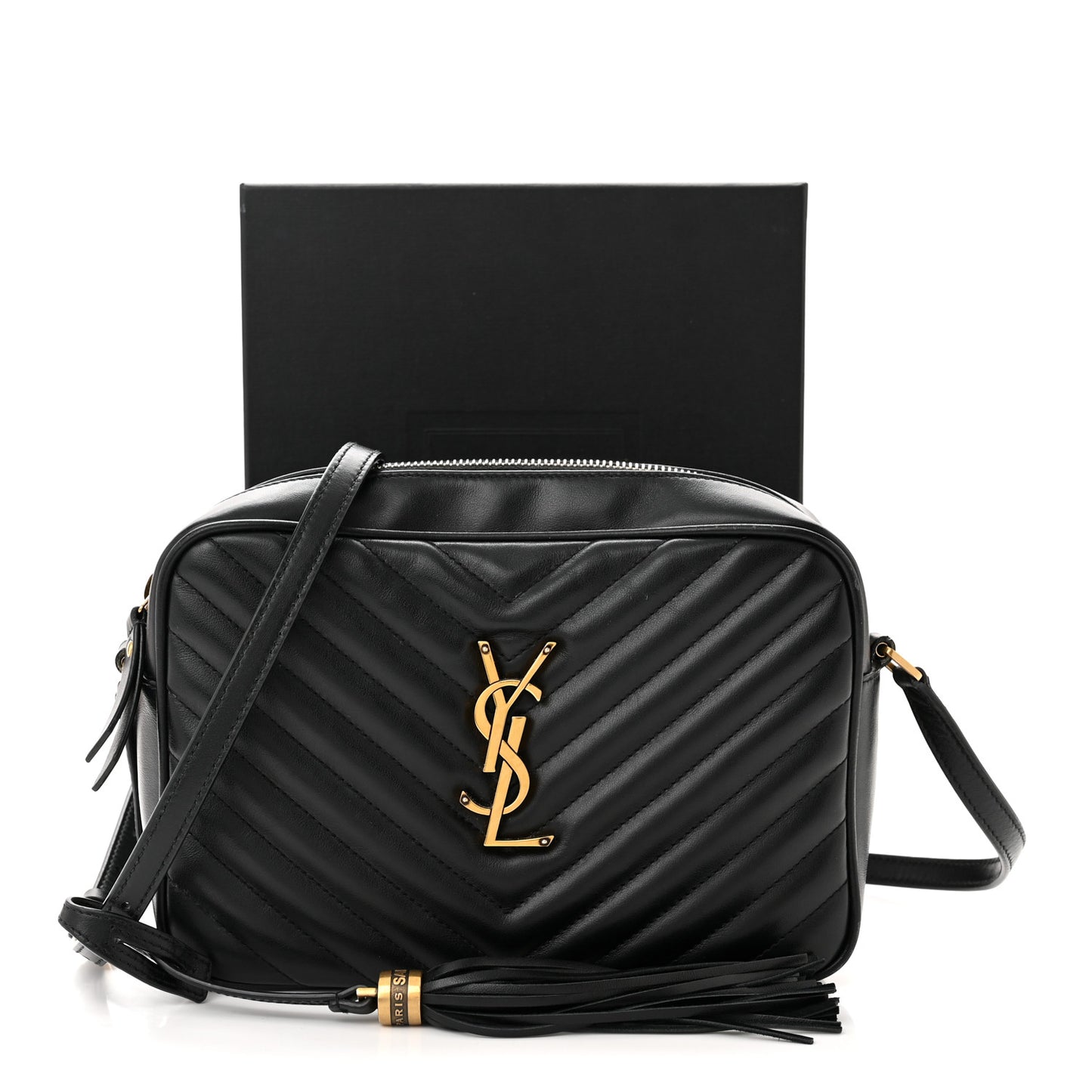 Calfskin Matelasse Monogram Lou Camera Bag Black