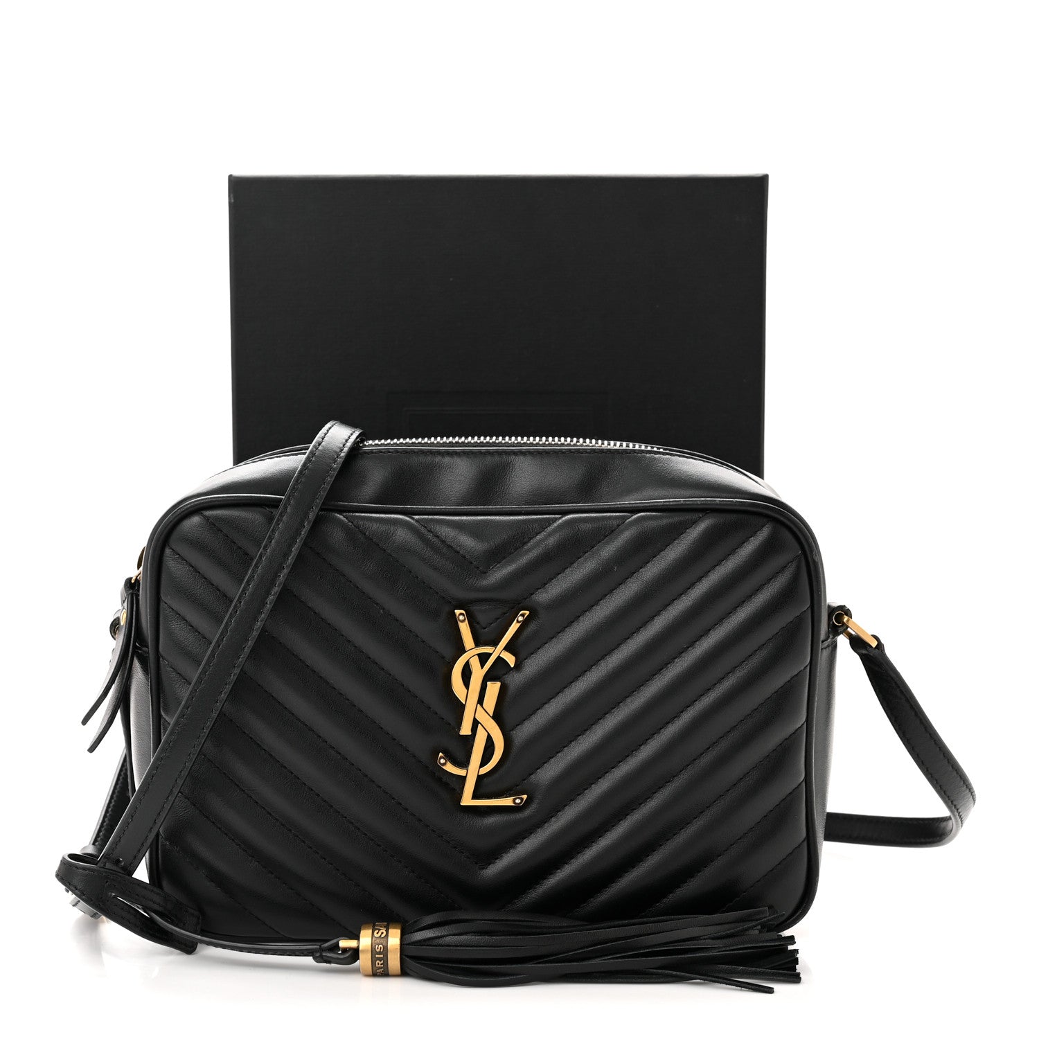 Saint Laurent Calfskin Matelasse Monogram Lou Camera Bag Black 13 of 13
