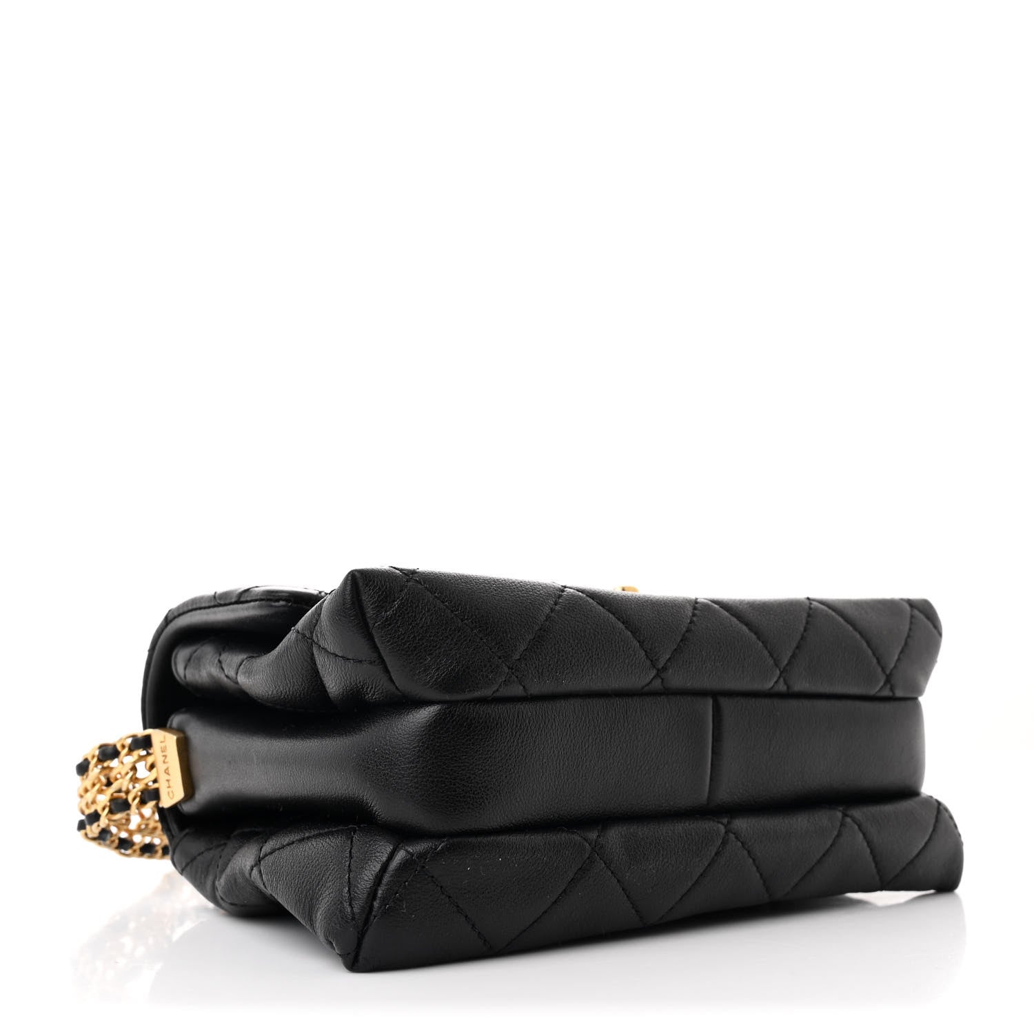 Chanel Calfskin Quilted Mini Chain Strap Flap Black 4 of 11
