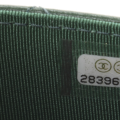 Chanel Lambskin Quilted Flap Card Holder Wallet Green 7 of 7