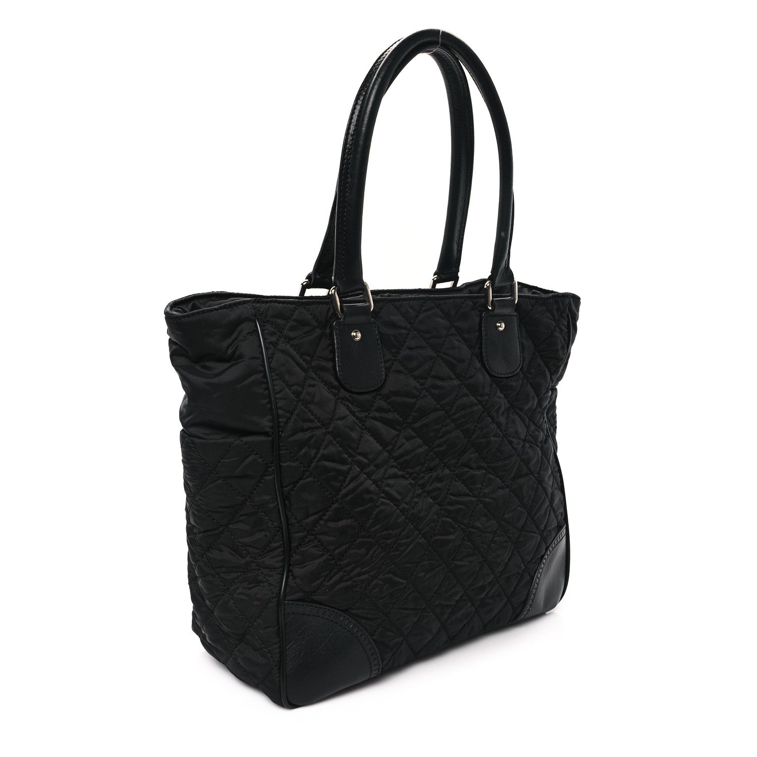 Chanel Nylon Calfskin Quilted CC Paris New York Tote Bag Black 3 of 12