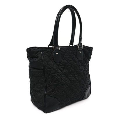 Chanel Nylon Calfskin Quilted CC Paris New York Tote Bag Black 3 of 12