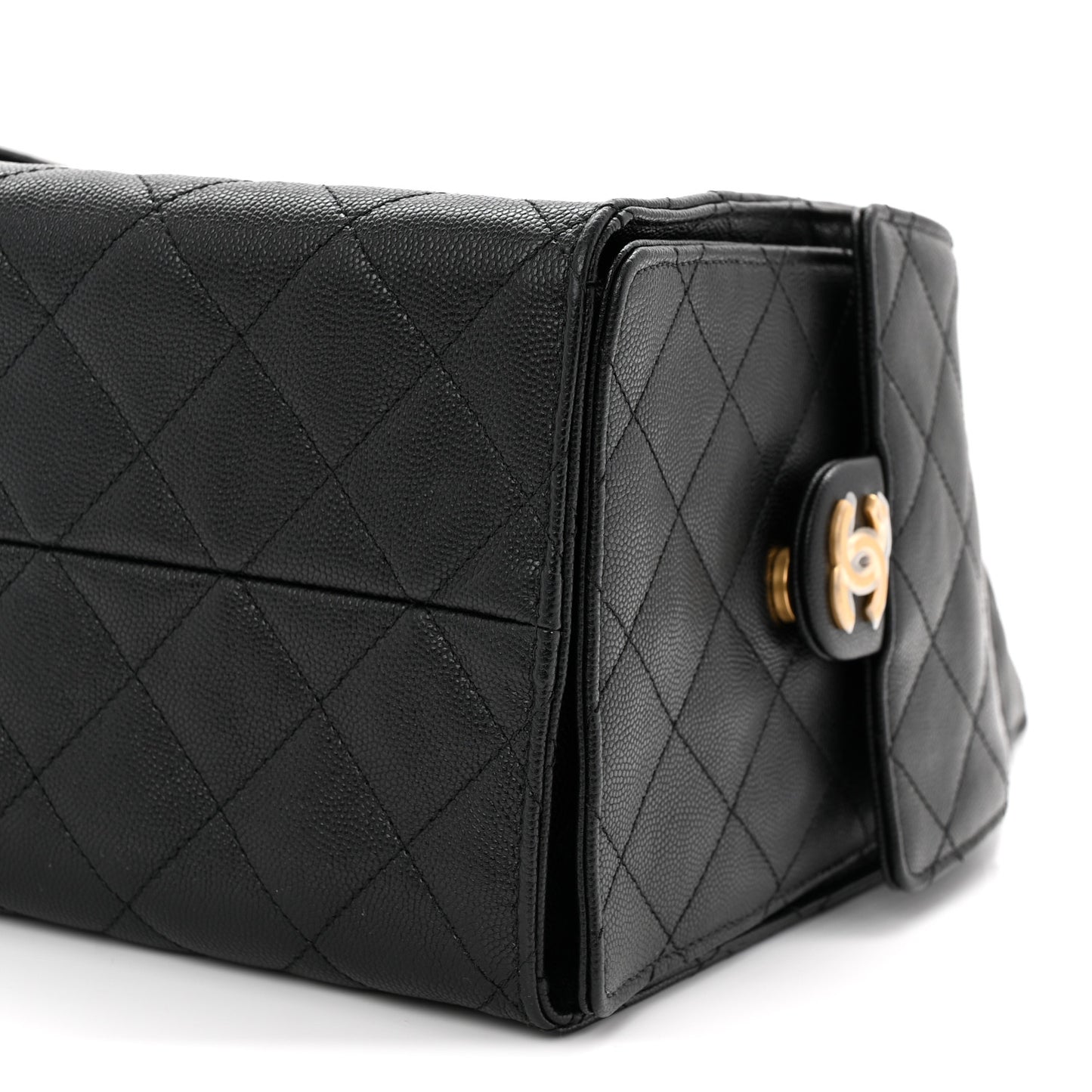 Caviar Quilted Medium Chanel 25 Handbag Black