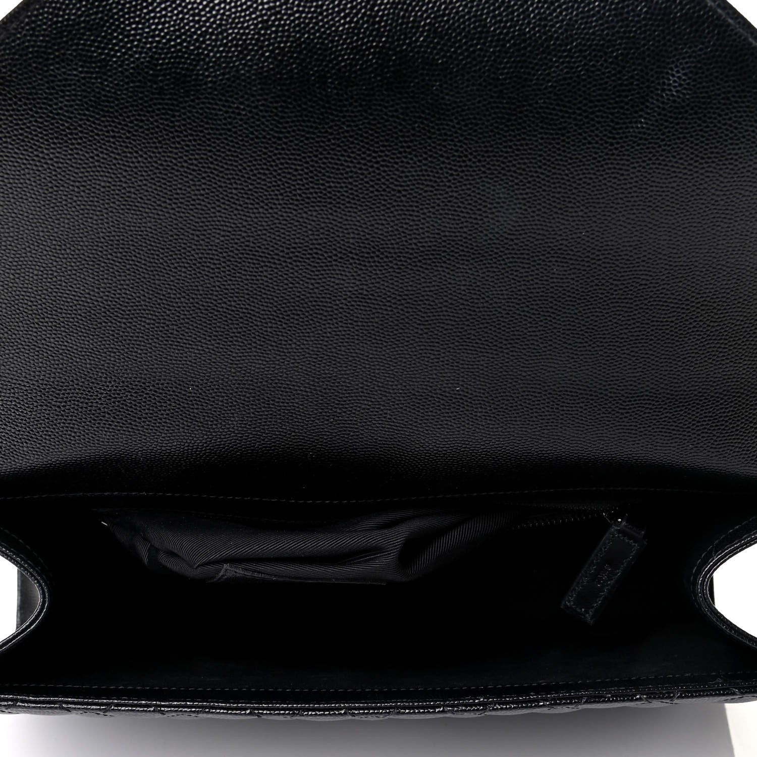 Saint Laurent Grain De Poudre Textured Mixed Matelasse Large Triquilt Monogram Monochrome Satchel Black 4 of 6