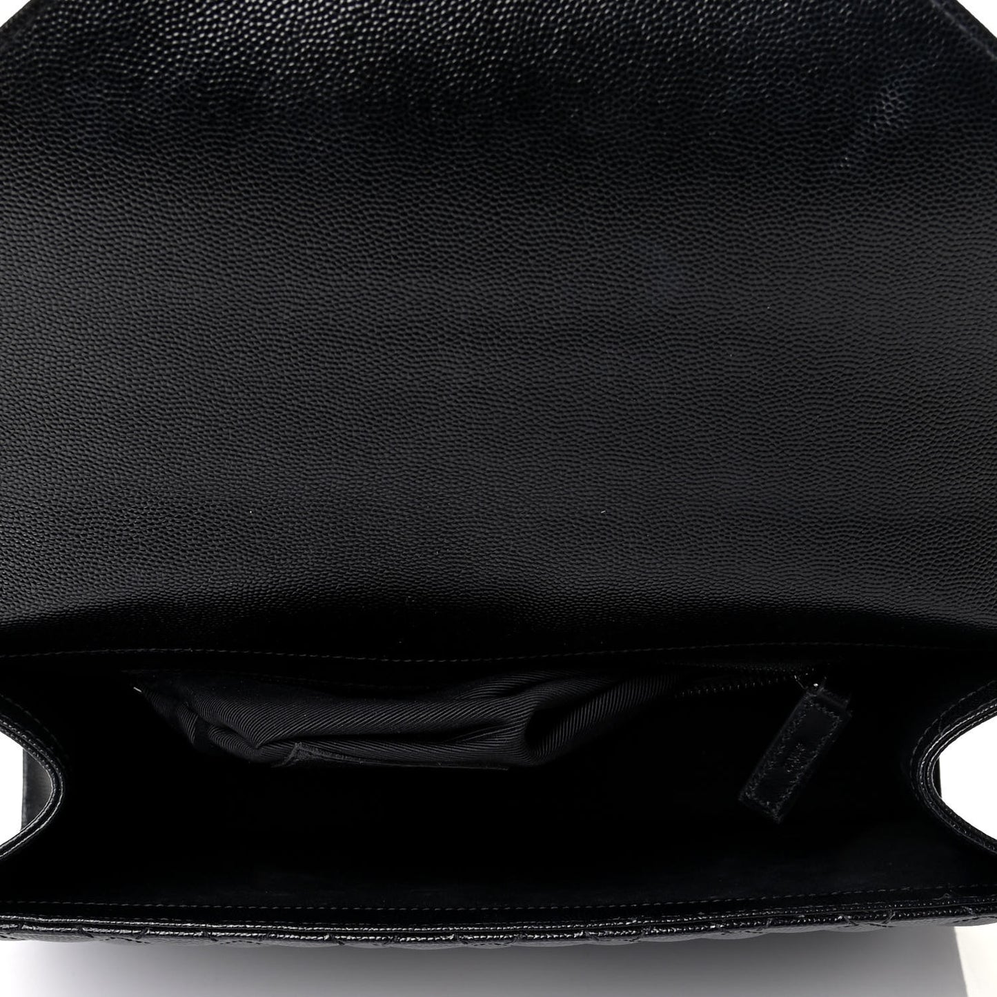 Grain De Poudre Textured Mixed Matelasse Large Triquilt Monogram Monochrome Satchel Black