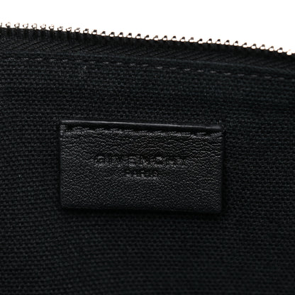 Givenchy Textured Coated Canvas Iconic Paint Splatter Prints Flat Medium Clutch Bag Black 6 of 9