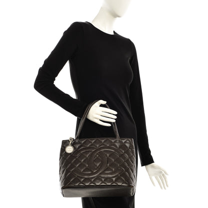 Chanel Caviar Quilted Medallion Tote Dark Brown 2 of 12