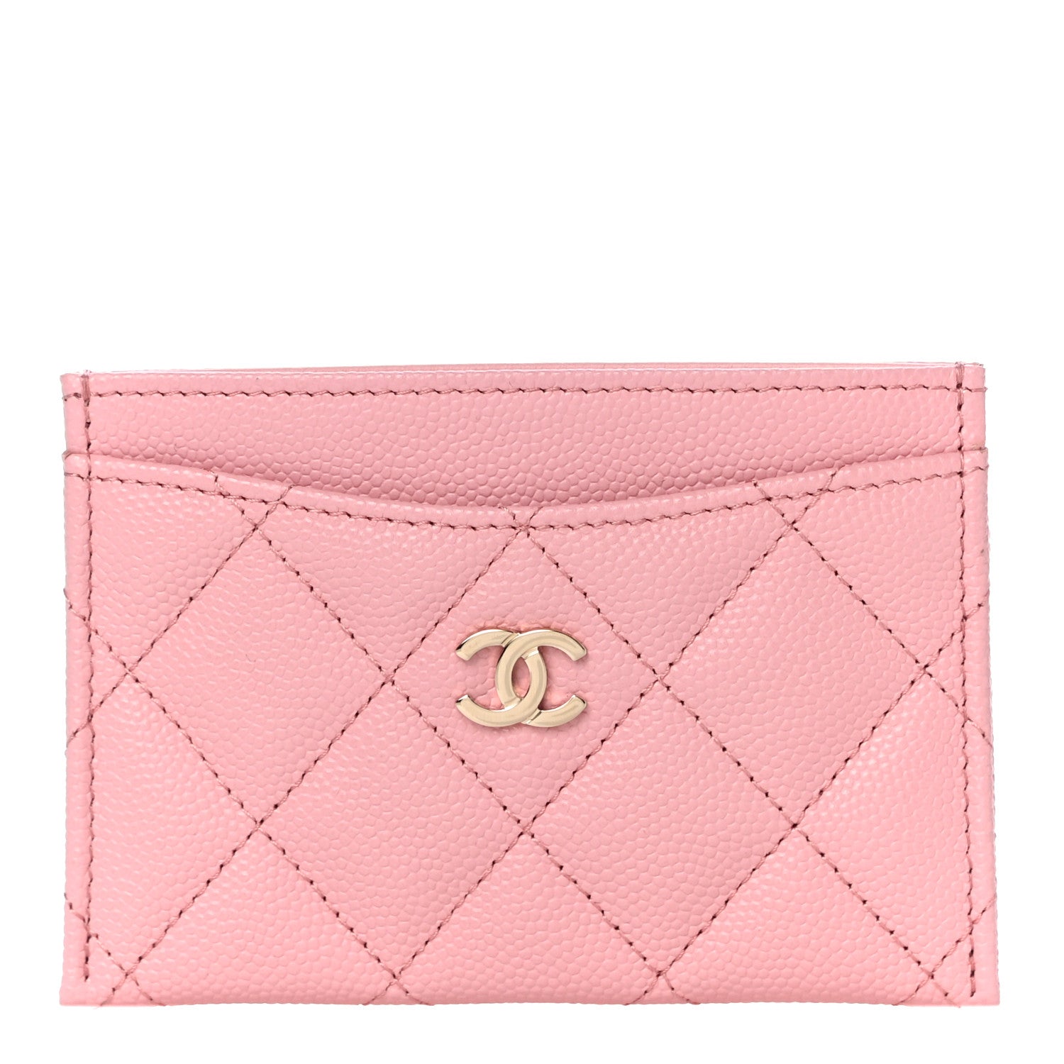 Chanel Caviar Quilted Card Holder Pink 1 of 12