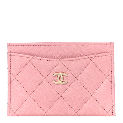 Chanel Caviar Quilted Card Holder Pink 1 of 12