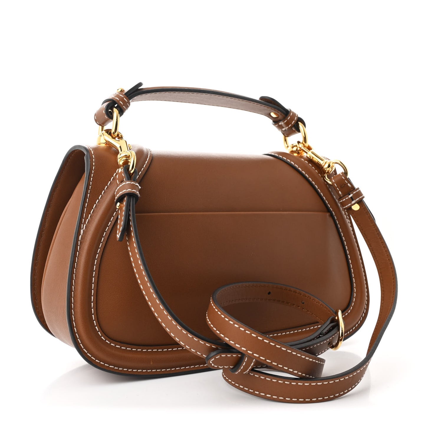 Roxy Calfskin Medium Blondie Top Handle Bag Brown