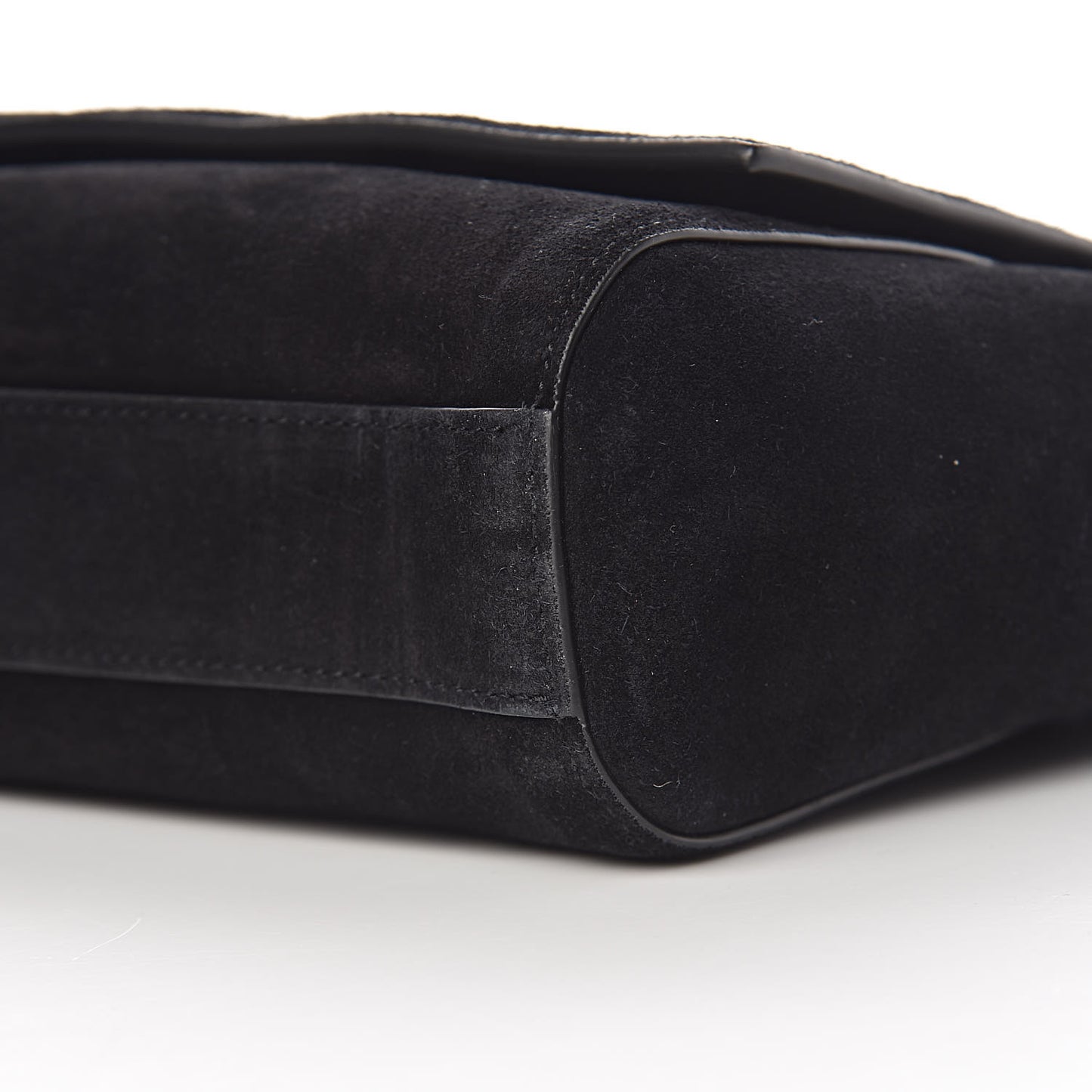Smooth Calfskin Suede Medium Reversible Monogram Kate Satchel Black