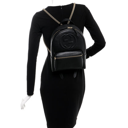Gucci Pebbled Calfskin Soho Chain Backpack Black 2 of 7
