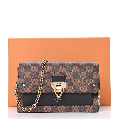 Louis Vuitton Damier Ebene Vavin Chain Wallet Black 10 of 10
