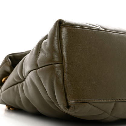 Saint Laurent Lambskin Quilted Medium Loulou Puffer Monogram Chain Satchel Seaweed 9 of 10