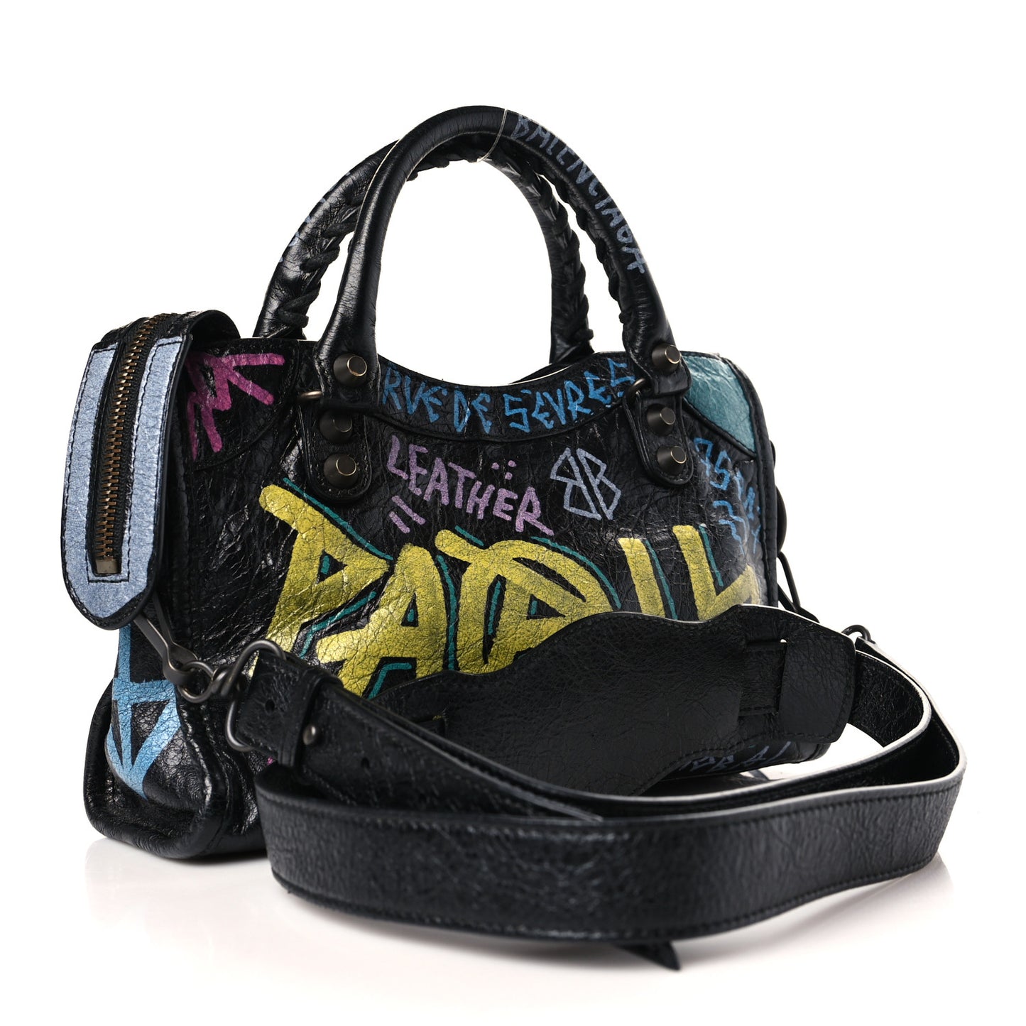 Agneau Arena Graffiti All Over Classic Hardware Mini City Black Multicolor