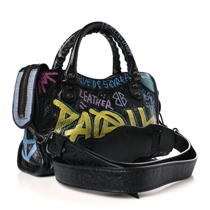 Balenciaga Agneau Arena Graffiti All Over Classic Hardware Mini City Black Multicolor 3 of 9
