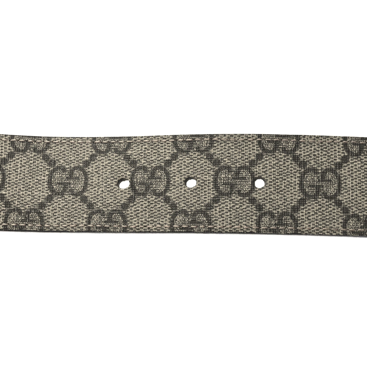 Gucci GG Supreme Monogram Plutone Calfskin Double G Reversible 37mm Belt 115 46 Beige Ebony New Acero 5 of 6
