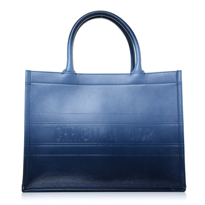 Christian Dior Gradient Smooth Calfskin Embossed Medium Book Tote Indigo Blue 1 of 23