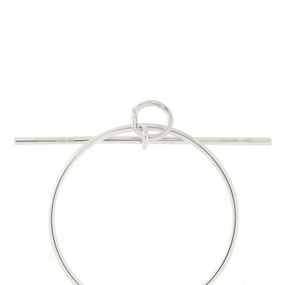 Hermes Sterling Silver MM Loop Earrings 4 of 5