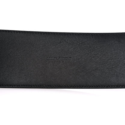Saint Laurent Calfskin Crystal Monogram Belt 70 28 Black 4 of 6