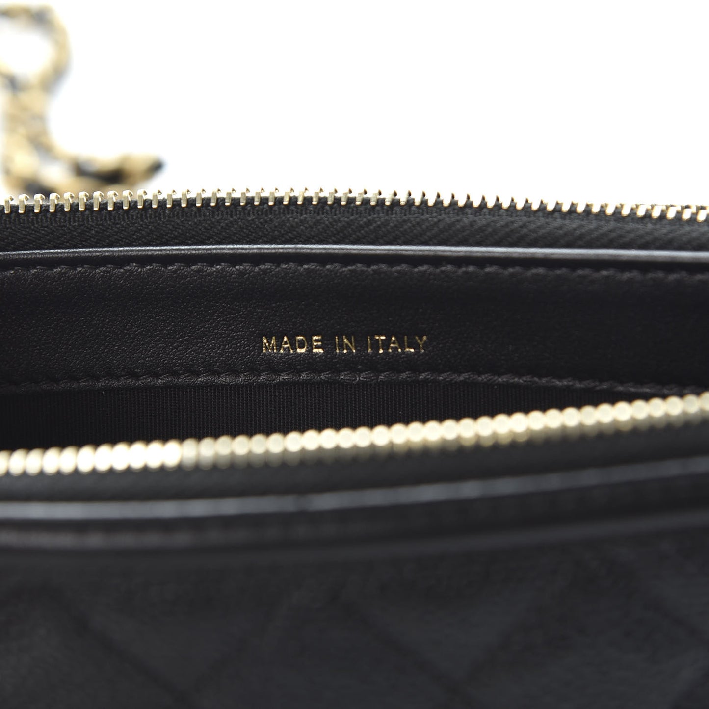 Caviar Quilted CC Filigree Clutch With Chain Black