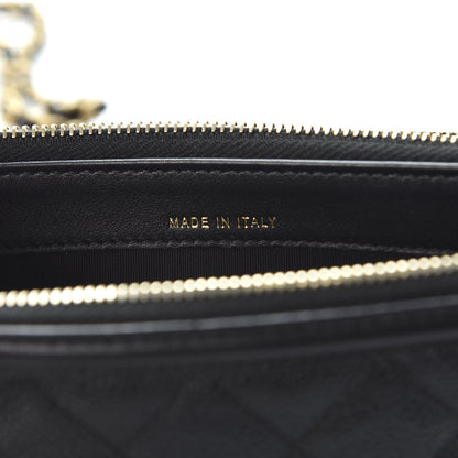 Chanel Caviar Quilted CC Filigree Clutch With Chain Black 8 of 13