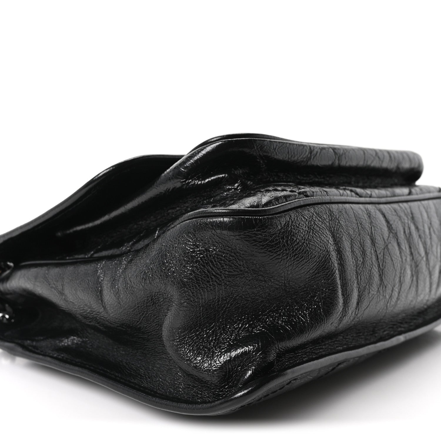 Saint Laurent Crinkled Calfskin Matelasse Monogram Medium Niki Chain Satchel Black 9 of 10