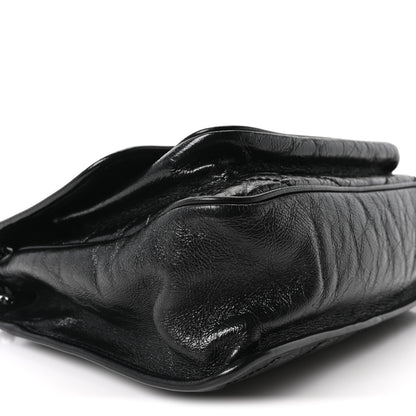 Saint Laurent Crinkled Calfskin Matelasse Monogram Medium Niki Chain Satchel Black 9 of 10