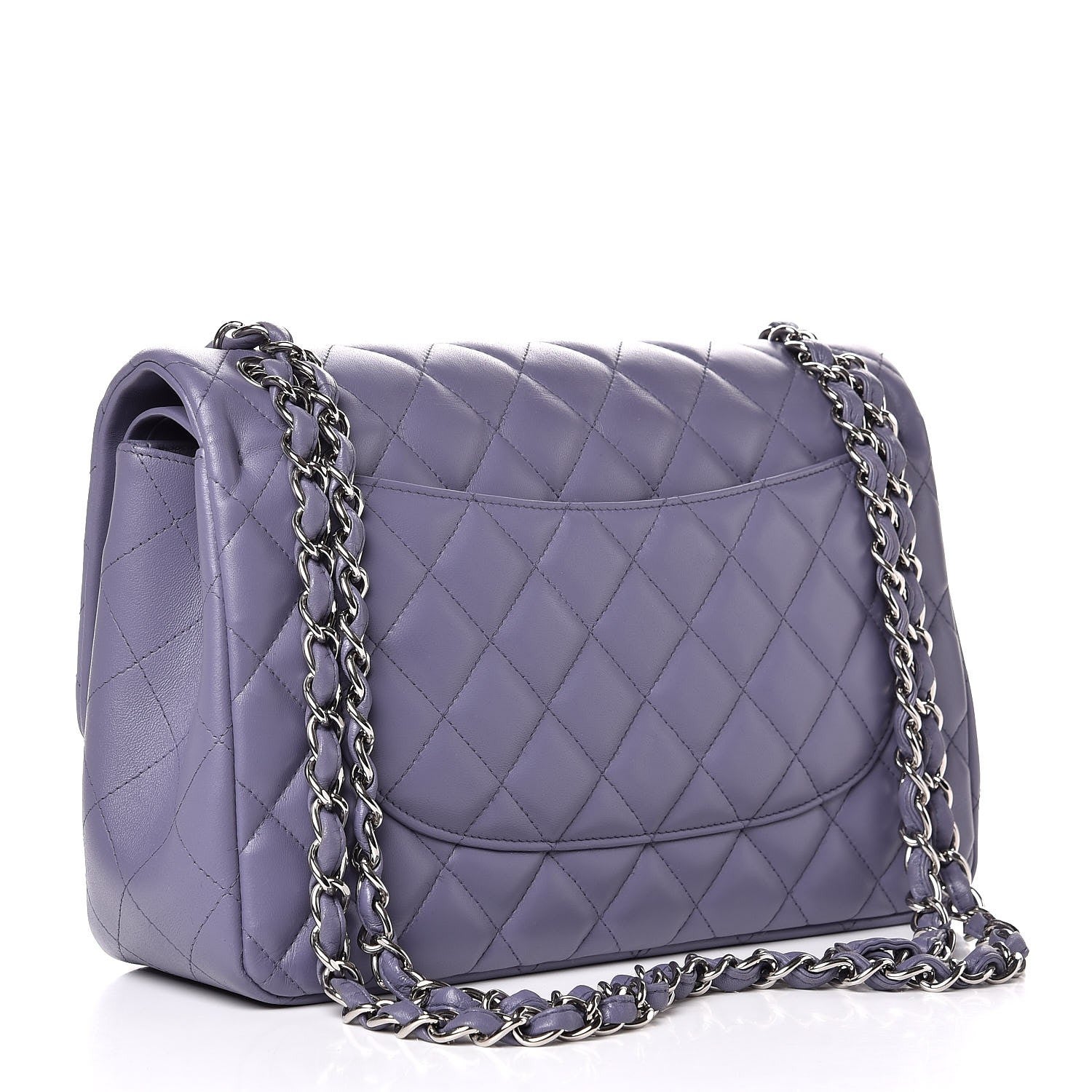Chanel Lambskin Quilted Jumbo Double Flap Light Purple 5 of 10
