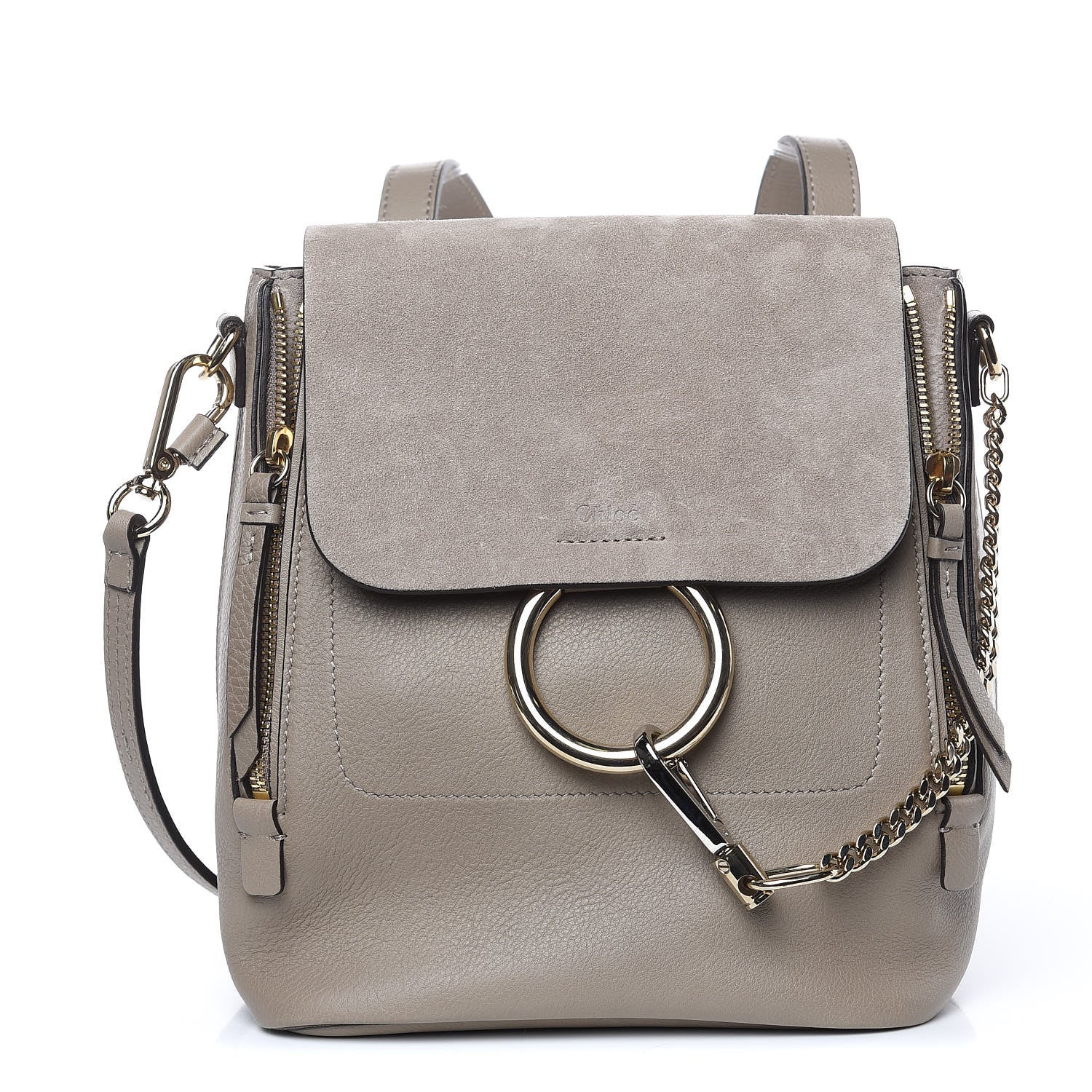 Chloe Suede Calfskin Small Faye Backpack Motty Grey 1 of 10