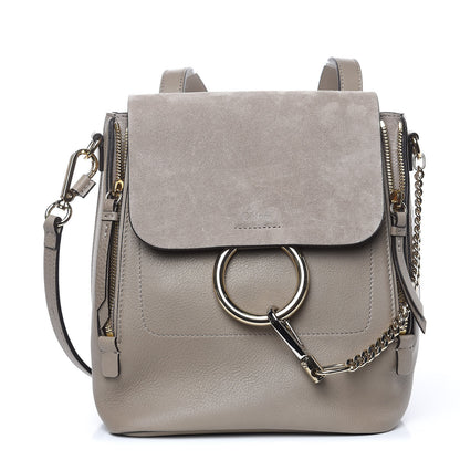 Chloe Suede Calfskin Small Faye Backpack Motty Grey 1 of 10