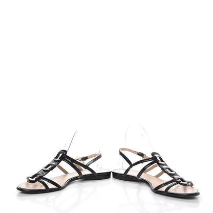 Chanel Glazed Calfskin CC Sandals 40 Black 5 of 12