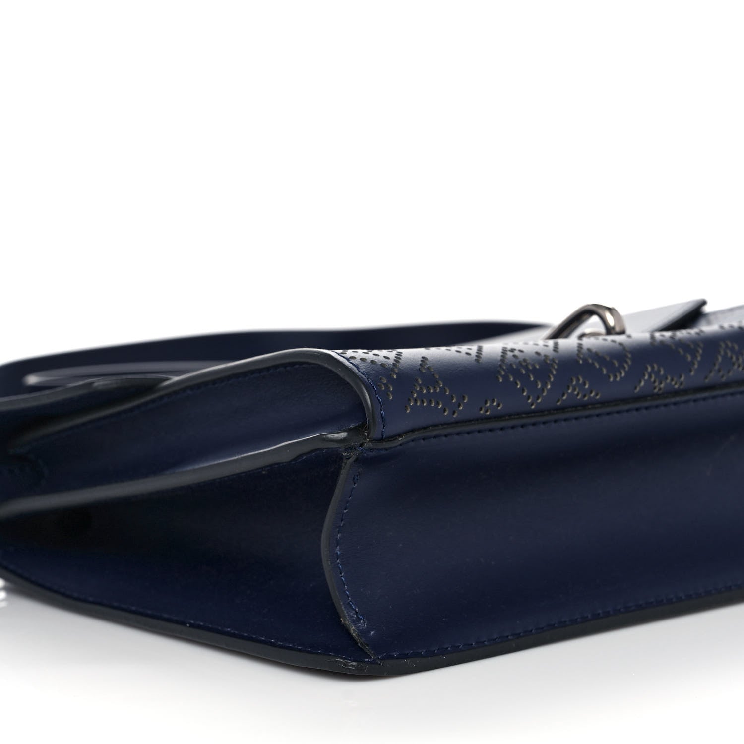 Burberry Calfskin Perforated Small Macken Crossbody Bag Regency Blue 8 of 9
