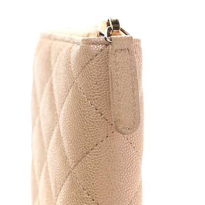 Chanel Iridescent Caviar Quilted Large Gusset Zip Around Wallet Beige Clair 9 of 10